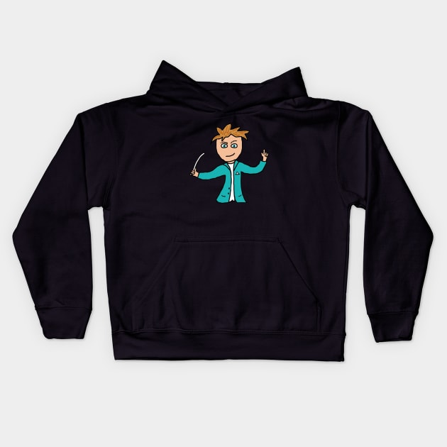 Orchestra Conductor Kids Hoodie by Mark Ewbie